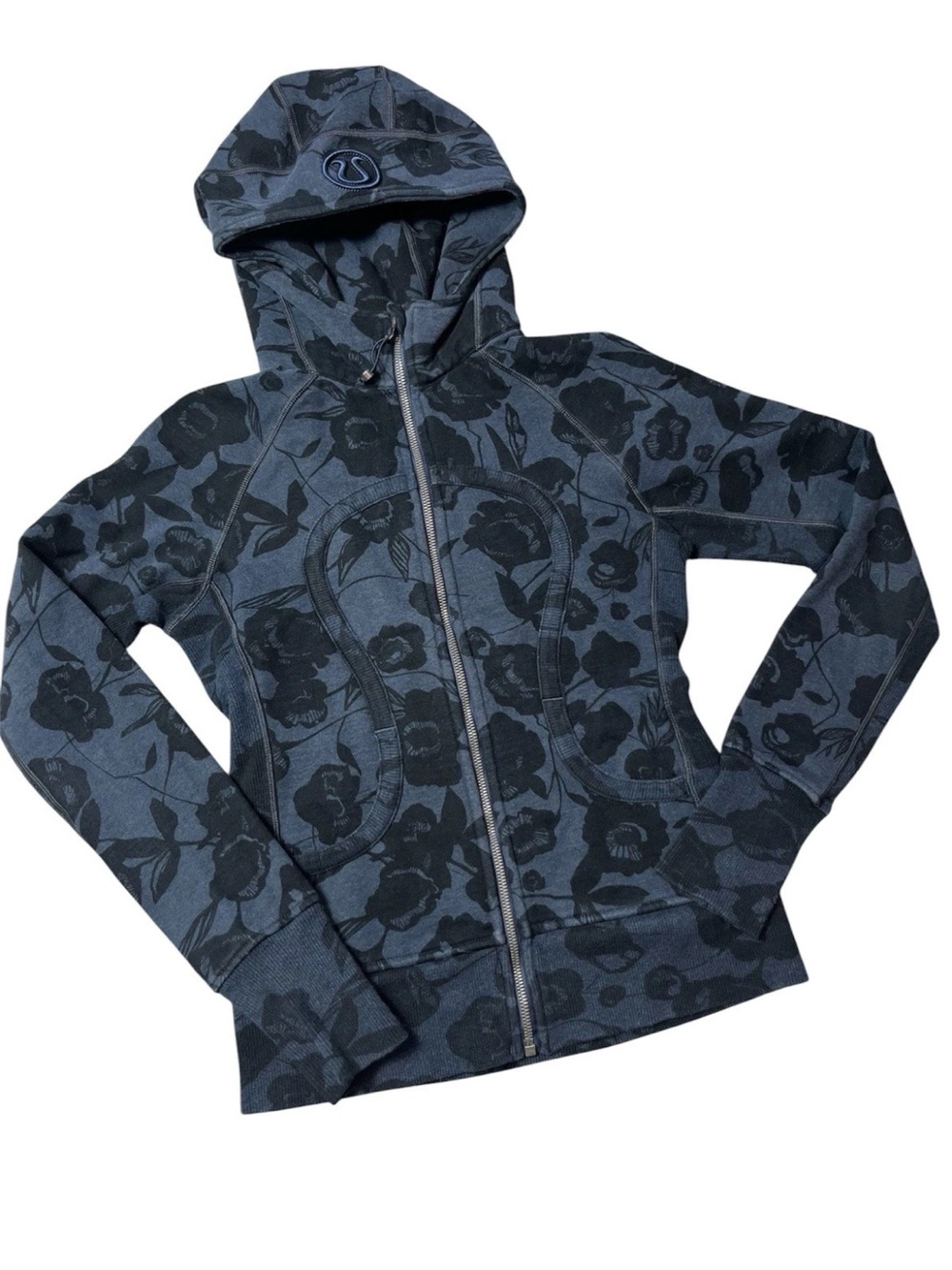 Lululemon Scuba Hoodie II Flat Inky Floral Heathered Inkwell Deep Coal Size 4